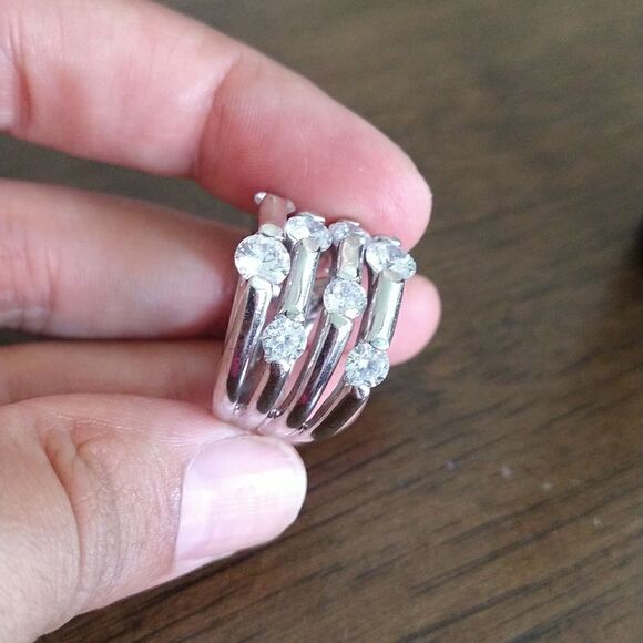 Faux Stack CZ Ring size 7 - Picture 6 of 7